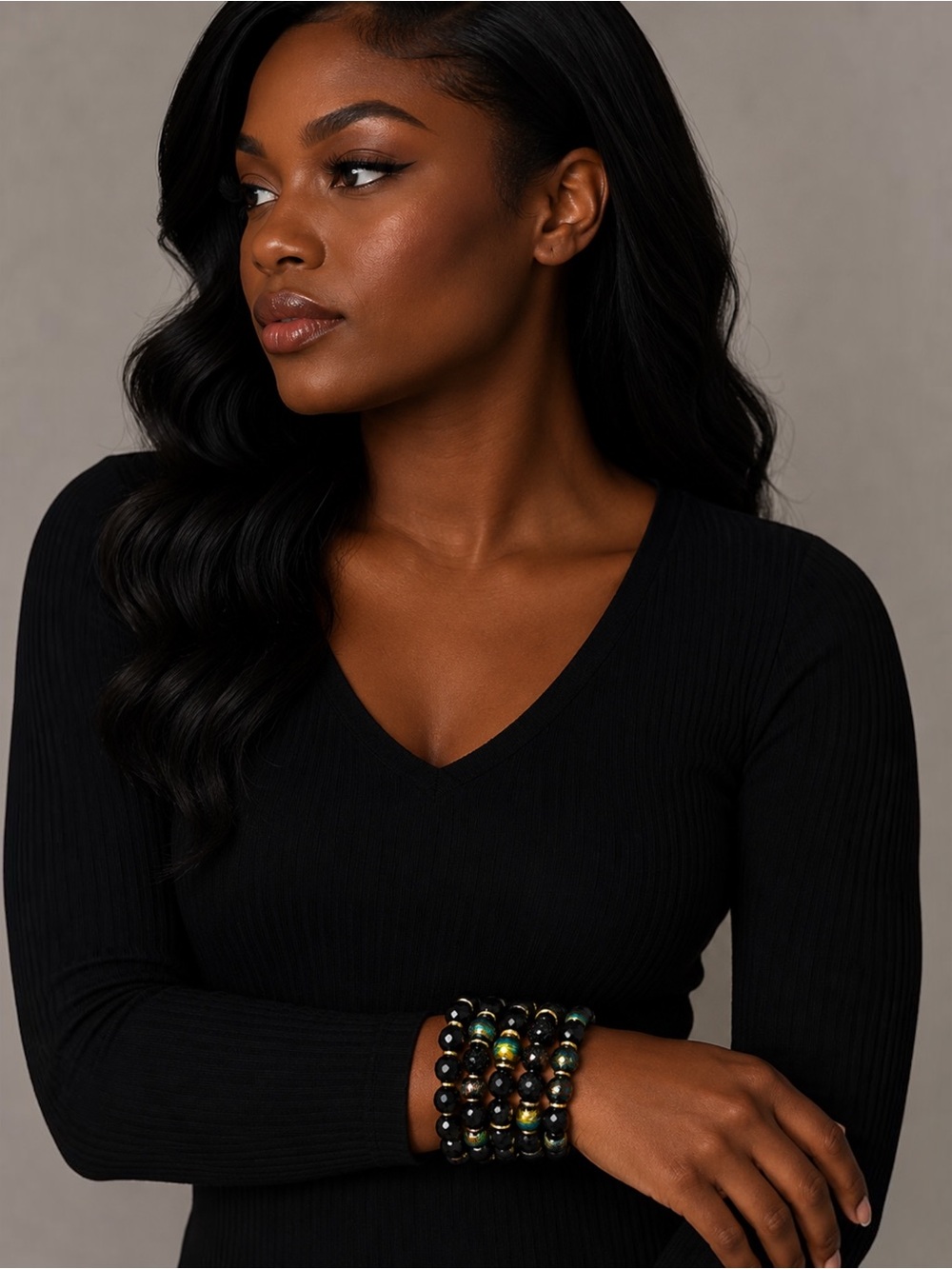 Tol Dezigns | Coastal Nights Memory Wire Bracelet